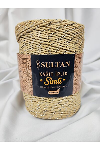 Sultan Ață de hârtie cu sclipici pentru tricotat manual 200gr.-240mt. (1 buca...