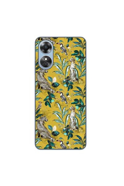 OEM Husa compatibila cu Oppo A17 Silicon Gel Tpu Model Yellow Jungle Pattern