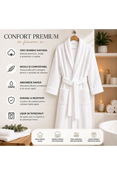 EMATTEIRO Unisex Bathrobe Made of 100% Cotton , Density 380 GSM, Soft Texture...