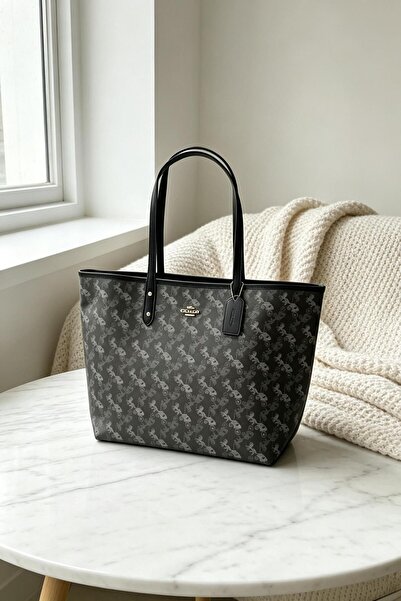 By Coach City Tote Bag Canvas Women's Fashion Versatile Large Capacity Handba...