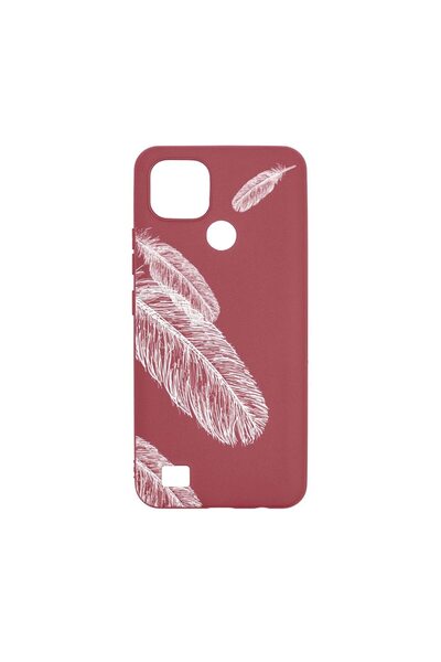 bestcase Θήκη σιλικόνης, Συμβατή με Realme C21, Feathers BW, ανθεκτική στη φθ...