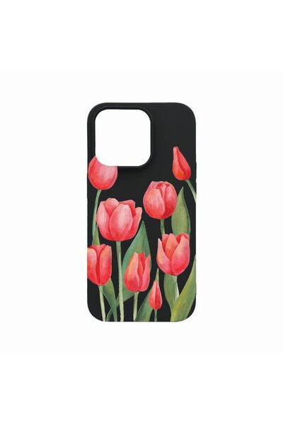 bestcase Калъф, съвместим с Realme C31, Червени лалета, Устойчив на износване...
