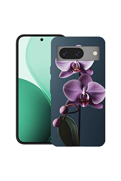 bestcase Ултра тънък TPU калъф, съвместим с Google Pixel 8, с дизайн  "Лилава...