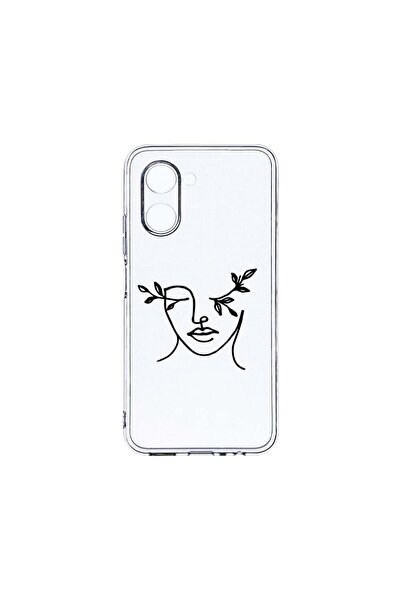 bestcase Прозрачен силиконов калъф 2ММ, Съвместим с Realme C33, Дамски абстра...