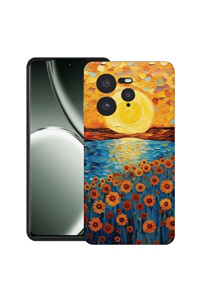 bestcase Калъф за Realme GT 7 Pro с дизайн на слънчогледи, TPU матов ултра тъ...