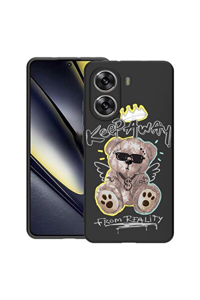 bestcase Калъф за Poco X7 Pro 5G, Мече, който се държи далеч, Тънък силиконов...