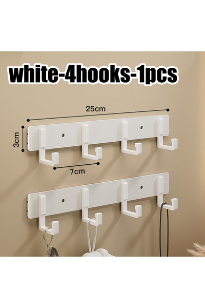 Choice3 white-4hook Kitchen Space Aluminum Punch-Free Hooks Are Easy to Insta...