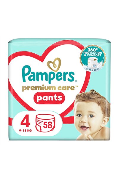 Pampers Premium Care Scutece-Chilotel Pants Mega Box, Marimea 4, 9-15 kg, 58 buc