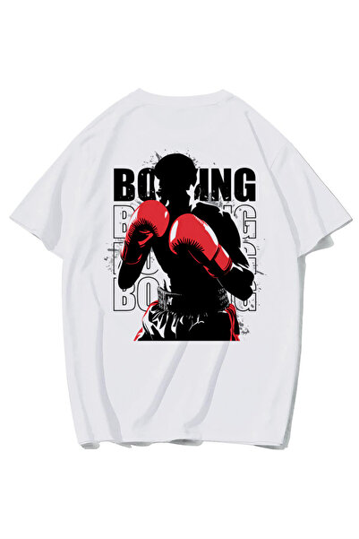 BRZ COLLECTION Tricou de box unisex supradimensionat Muhammad Ali (ALB)