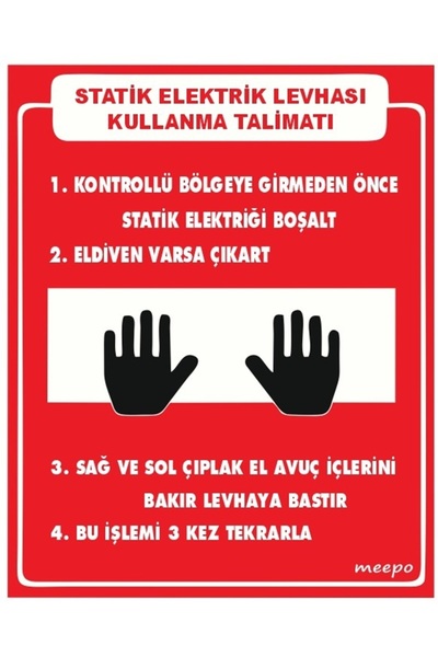 Statik Elektrik levhası kullanım talimatı