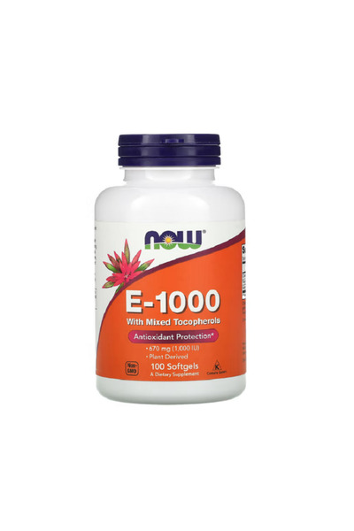 Now Foods Vitamina E-1000 with Mixed Tocopherols 670 mg (1000 IU) 100 capsule...