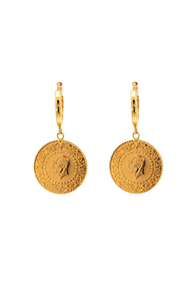 nedim şahin jewellery 1990 14 Ayar Altın Çeyrek Sallantılı Küpe