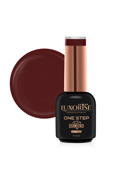 LUXORISE Semi-permanent Nail Polish One Step Diamond Bohemian Burgundy 10ml,