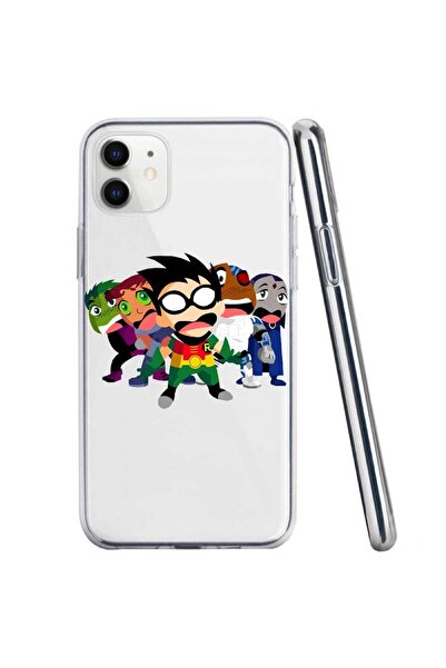 OEM Θήκη συμβατή με Apple iPhone 11, διαφανής σιλικόνης, με σχέδιο Teen Titans