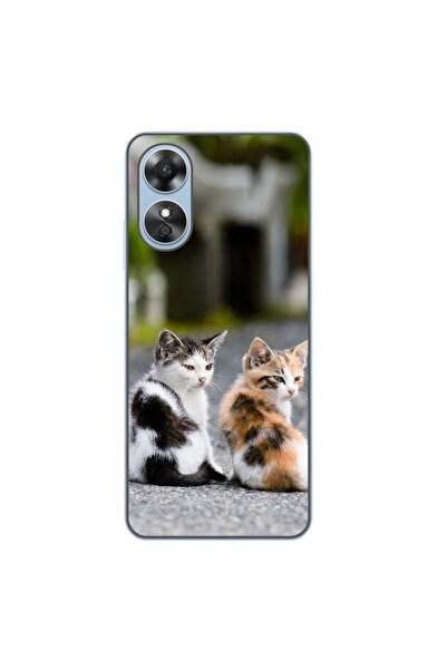 OEM Калъф, съвместим с Oppo A17, силиконов гел TPU, с шарка на котенца