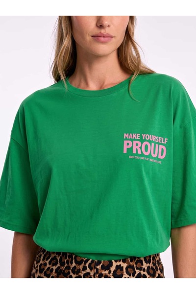 Coredra Make Yourself Proud Oversize Fit Women's T-Shirt - Jelly Green - C101