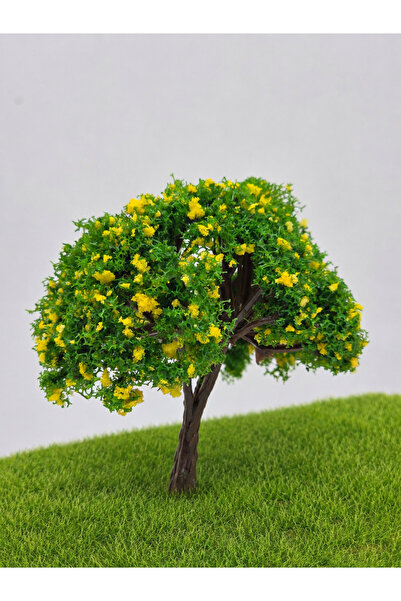 SYArts Maket Ağaç Sarı Çiçekli 8 cm ( Diorama, Proje ve 3 Boyutlu Ödevler )