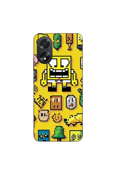 OEM Case compatible with Oppo A38 4G Silicone Gel Tpu Pattern Pixel Art Spong...