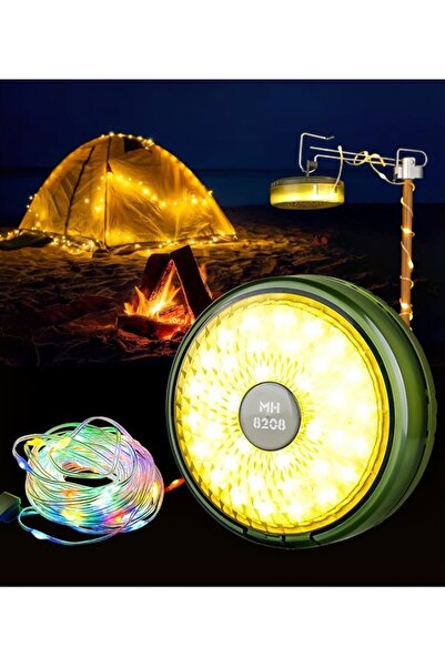 lstri Kamp Karavan LED Şerit Işıklar, Kamp Feneri USB Şarj Edilebilir, 8 Aydı...
