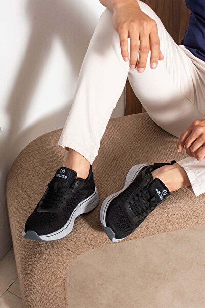 Golder Men's Sneaker Daily Comfortable Sole Sports Shoes Black Gray