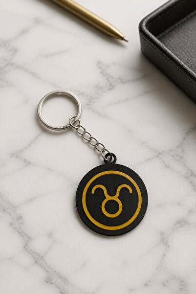 novaPrint Aquarius Sign Keychain – Minimalist Zodiac Themed Keychain