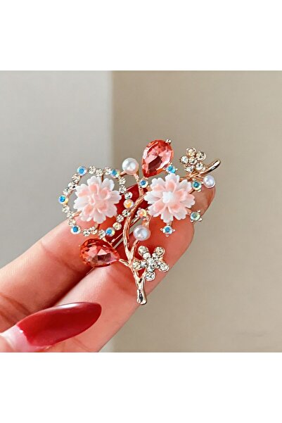 asc.home Çiçek broş Pembe detay 4.5 cm