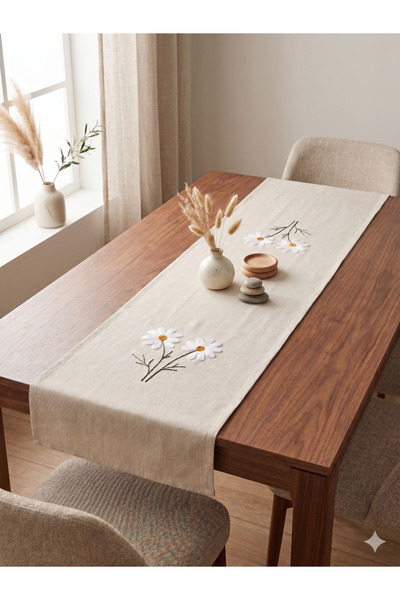 NOE-SOFT HOME RUNNER BULDAN BEZİ PUNCH NAKIŞLI 45*110 CM VE 45*150 2'Lİ TAKIM