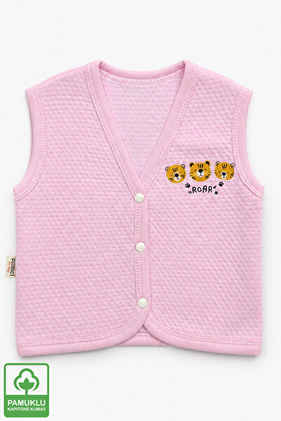 Miniel Baby Boy Tiger Printed Cotton 3-6-9 Months Quilted Baby Vest
