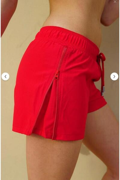 aykidsclup Women's Red Solid Color Two Side Zippered Mini Size Swimsuit Swim ...
