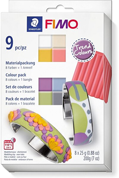 Staedtler Fimo Soft 25gr x 8 Renk Polimer Kil Set, Trend Renkler / C8-1P