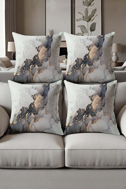 Dolce Mariee Digital Printed Soft Textured 4-Piece Throw Pillow Cover Set Krl...
