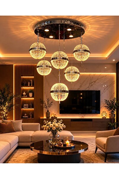 Led YENİ MODEL 6 SARKIT LÜX AVİZE 3 IŞIK SEÇENEĞİ
