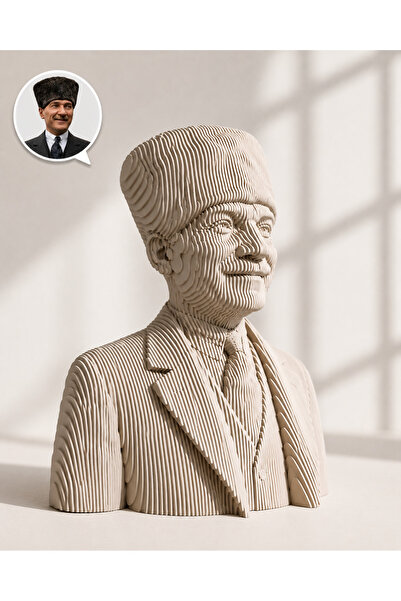 layerart Kalpaklı Mustafa Kemal Atatürk Büstü 40cm