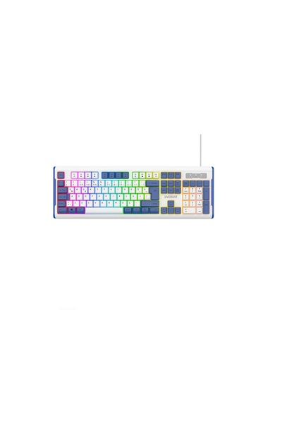 Midcom KB-74 Beyaz/Mavi USB Rainbow Aydınlatmalı Q Membrane