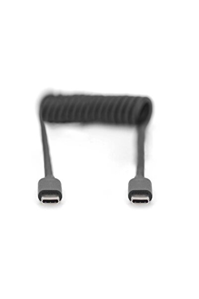 Digitus Ladekabel USB-C->USB-C Spiralkabel 1m schwarz