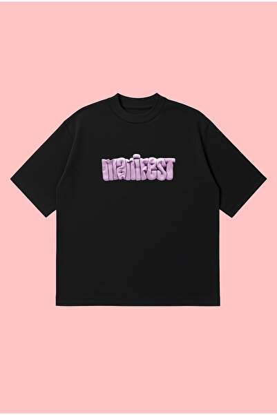 PURE POWER Μπλουζάκι Manifest Boxy Fit Oversize Unisex 100% Βαμβακερό – Μπλου...