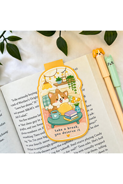 Kiraz Craft Estetik Sevimli Kitap Ayracı Seti – Kawaii Hayvanlı, Bitkili ve M...