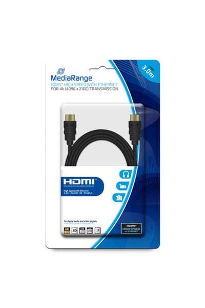 MediaRange Cablu HDMI High Speed Ethernet 18 Gbit/s 3m schwa