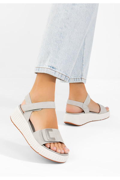 B T Shoes Sandale cu platformă Cistela gri