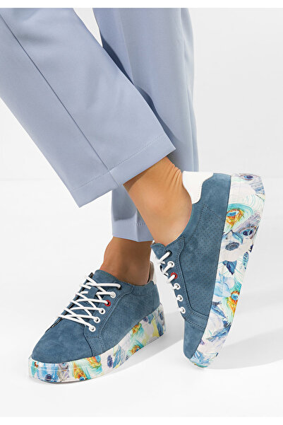 B T Shoes Sneakers dama piele Sandrina albastri