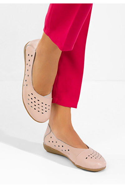 B T Shoes Andeia pink Leather Ballet Flats