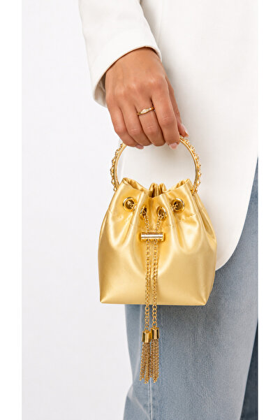 Bags Italia Μίνι γυναικεία τσάντα - κρυστάλλινη λαβή & μεταλλική αλυσίδα