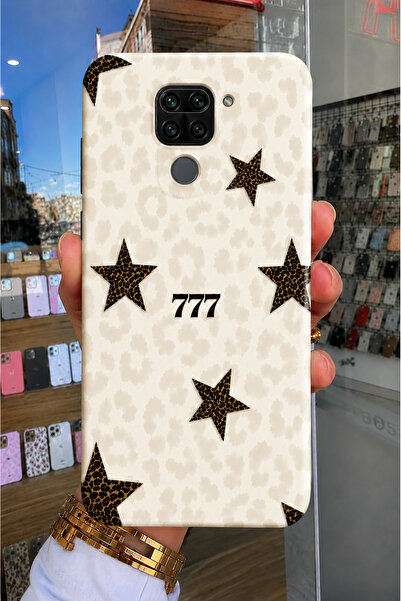 OVADA Redmi Note 9 Uyumlu Yıldız Leopar Desenli Telefon Kılıfı