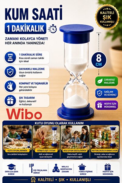Wibo 1 Dakikalık Kum Saati 8 cm ( 1 Adet )