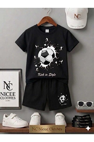 NC Nicee Clothes LETNJA DEČJA MAJICA I KRATKE HLAČE UNISEKS (BELI ŠARA SA LOP...