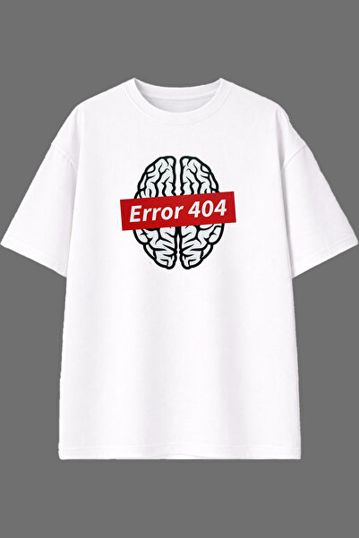 VSRN Error 404 Design Pre-Printed White Oversize T-Shirt