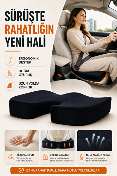 EpiRelax وسادة فيسكو للجلوس داخل السيارة، وسادة مريحة للسائق