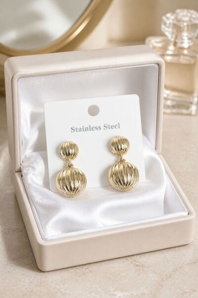 LYKOS Steel Gold Color Vintage Model Women's Earrings