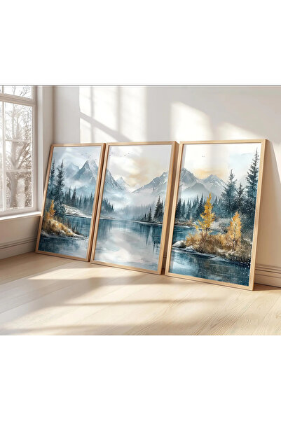 alphobitasarım Set de pictură pe MDF înrămat, în stil nordic, cu 3 piese, cu ...