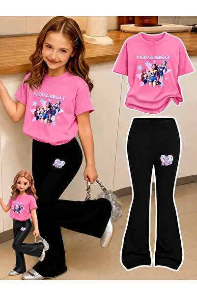 YUNAYT Set de pantaloni evazați și tricou spaniol pentru fete